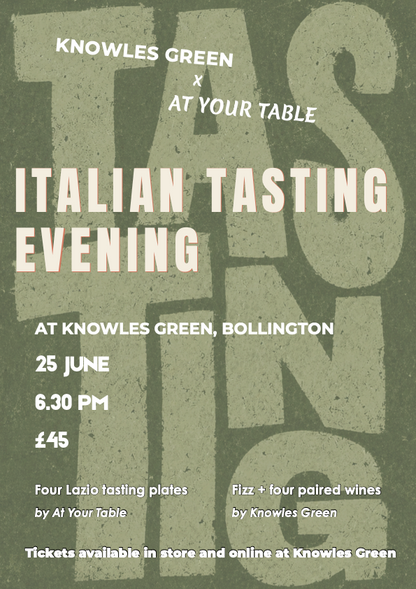 Ticket: At Your Table - Lazio Tasting Evening